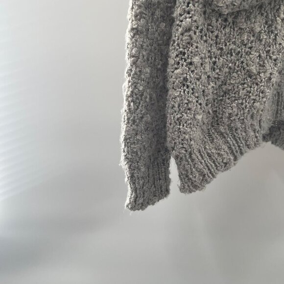 She + Sky Womens Crew Neck Loose Knit Sweater Gray One Size Fits All - Picture 4 of 9